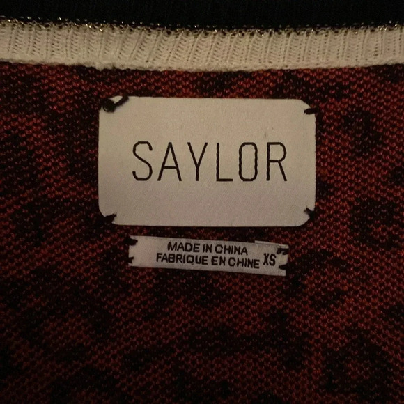 SAYLOR women’s quarter zip sweater - xs - cheetah print - like new condition - Picture 2 of 6